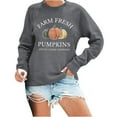 thumbnail image 2 of YVNAURA Women's Cute Fall Pumpkin Graphic Hoodie Happy Fall Yall Sweatshirt Crewneck Long Sleeve Oversized Loose Pullover Cozy Thanksgiving Autumn Top with Pocket, Grey,XXL, 2 of 4