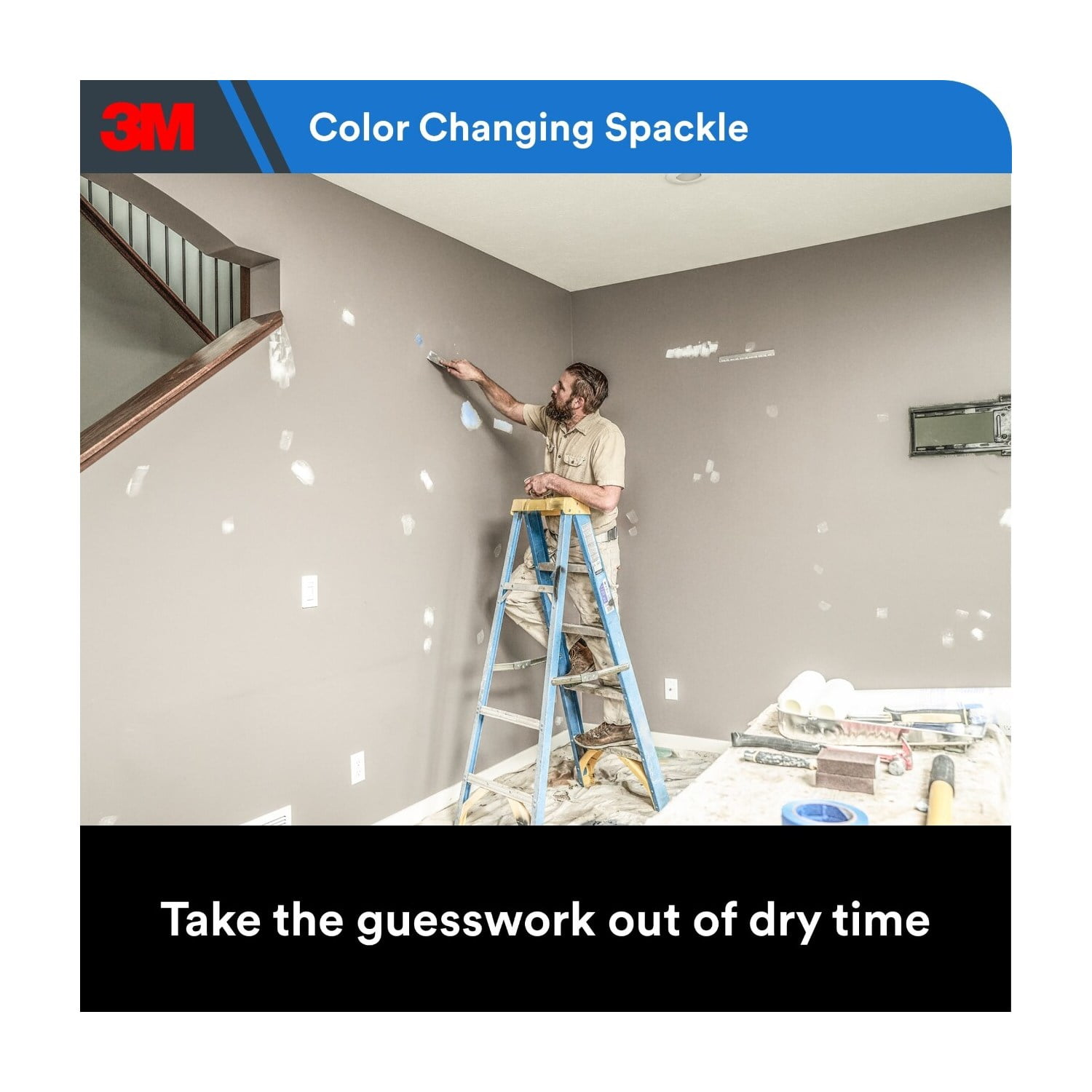 3M High Strength Hole Repair, 8 oz., Wall Repair, Color Changing Spackle, 1 Count