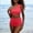 Style1-Red womens swimsuits, variant on Mceream Women's One-Shoulder High-Waisted Two-Piece Swimsuit Set with Wavy Hem Green S
