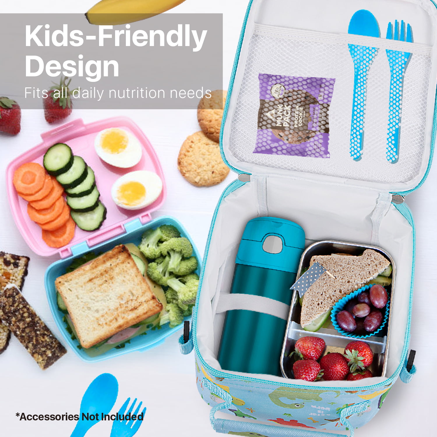 Kulle Lunch Box Kids,Insulated Box for Boys and Girls,Washable Bag and  Reusable Toddler for Daycare …See more Kulle Lunch Box Kids,Insulated Box  for