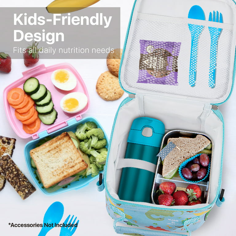 Flexzion Kids Insulated Lunch Bag for Girls and Boys, Toddler Lunch Box School Kids Lunch Bag Bento Box Daycare Lunch Box Picnic Cooler Tote Bag Easy