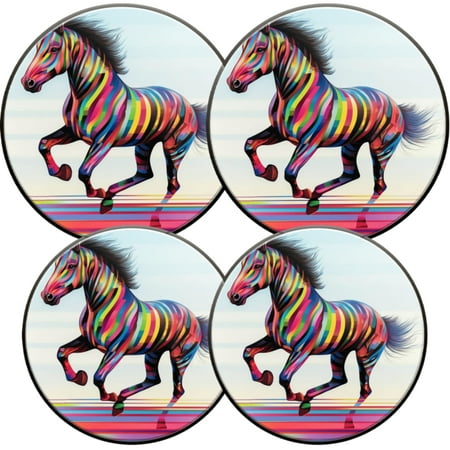 

Electric Stove Burner Covers 4 Pcs Round Gas Burner Cover 8 and 10 Inch Energetic Color - splashed Horse