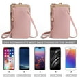 thumbnail image 4 of Bolso bandolera pequeño para mujer, monedero para teléfono móvil, cartera, tarjetero, bolsillo de viaje, monedero pequeño para teléfono móvil rosa:;:;, 4 of 6