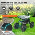 thumbnail image 5 of VEVOR Rolling Garden Cart with Seat, 360°Rotating Garden Stool for Planting, Wagon Scooter with Steering Handle & Utility Tool Tray, Suitable for Patio, Yard, and Outdoors, Green, 5 of 8