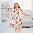 thumbnail image 5 of Wearable Blanket with Sleeves and Pocket Oversized Hooded Sweatshirt 3-14 YR Delicate Christmas Ornaments M, 5 of 7