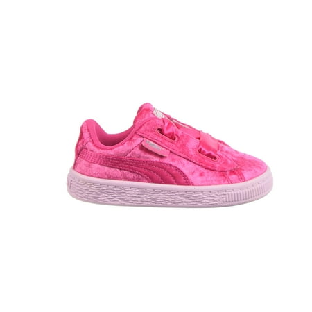 Puma Basket Heart Velour Toddlers' Shoes Beetroot Purple/Puma Silver 367626-01