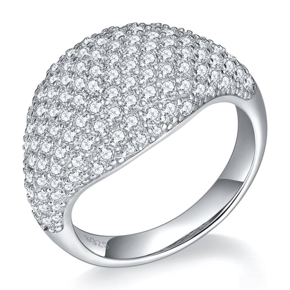 Full Moissanite Wedding Ring for Women Diamond Engagement Rings 18K White Gold Plated 925 Sterling Silver Moissanite Ring Womens Diamond Rings Womens Anniversary Rings