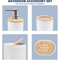 CERBIOR 7 Pieces Bamboo Bathroom Accessories Sets, Bath Set Soap Dish
