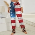 thumbnail image 3 of American Flag Leopard Print Winter Female Pants Flannel High Waist Women Pants Lady Warm Straight Leg Plush Trousers, 3 of 7