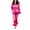 Hot Pink, variant on Wancir Womens Christmas Pajamas Sets Long Sleeve Button Fur Trim Shirt Matching Pants 2 Piece Lounge Set Sleepwear