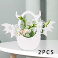 thumbnail image 6 of 2x Flower Box Flower Girl Basket Flowers Arrangements, Storage Organizer, Decorative Basket Wedding Flower Basket for Wedding White, 6 of 9