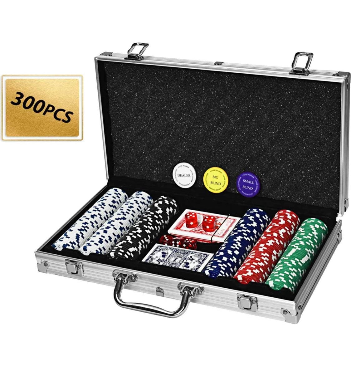 Welsprekend Sluimeren Heel Casino Poker Chip Set 300 Piece Clay in Travel Case from germfree -  Walmart.com