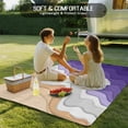thumbnail image 5 of Fsddascl Purple Coastal Beach Outdoor Rug for Patio/Deck/Porch, Non-Slip Large Area Rug 4 x 6 Ft, Modern Gradient Abstract Sea Waves Indoor Outdoor Rugs Washable Area Rugs, Camping Rug Carpet, 5 of 5