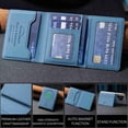 thumbnail image 3 of Dteck Universal for Magnetic Wallet Card Holder, Flip Trifold Leather Card Slots Detachable Magnetic PU Leather Wallet Phone Accessories, Lightblue, 3 of 12