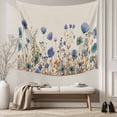 thumbnail image 5 of Blue Teal Spring Floral Large Tapestry for Bedroom Wall Hanging Tapestry,Watercolor Botanical Summer Flowers Ceiling Backdrop Tapestries Poster Blanket Wall Decor for Living Room 100" x 59", 5 of 8
