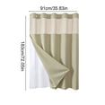 thumbnail image 3 of Waterproof Double Layer Shower Curtain, Waffle Weave Polyester Bath Curtain with Detachable Liner, Reinforced Grommet Top, Machine Washable, Standard Size for Bathtub and Shower Stall, 3 of 6