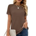 thumbnail image 1 of Blusa de encaje de manga corta con cuello redondo, blusa de verano con encaje de crochet, blusa de verano con cuello redondo y manga corta, camiseta de encaje de manga corta ultra sensible, 1 of 6