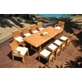 thumbnail image 5 of Grade-A Teak Dining Set: 10 Seater 11 Pc: 94" Double Extension Mas Rectangle Trestle Leg Table And 10 Lagos Chairs (2 Arm & 8 Armless Chairs) WholesaleTeak #WMLG36, 5 of 5