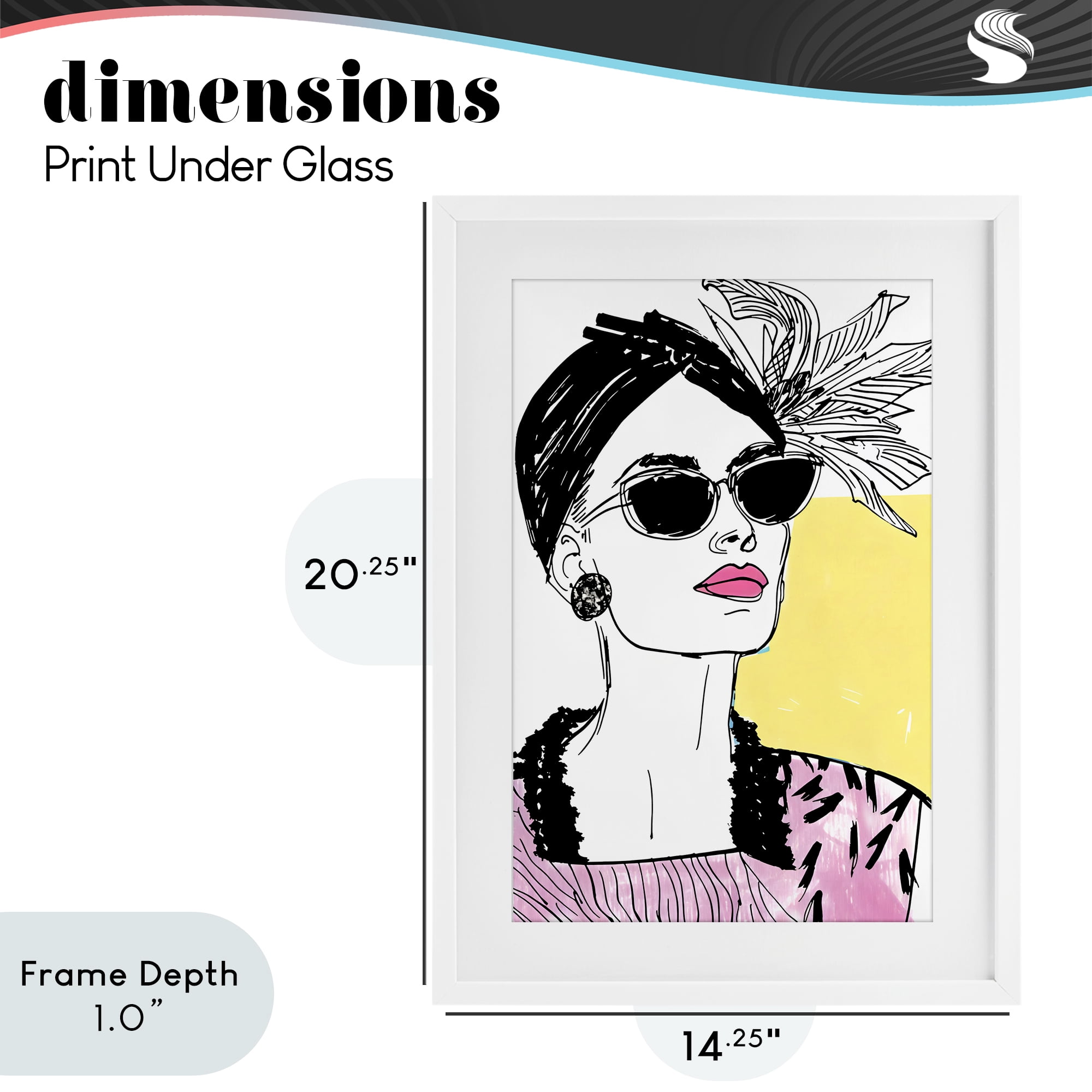 Stupell Industries The Rebel Muse Portrait White Framed Print Under Glass, design by Andrea Haase
