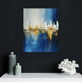 thumbnail image 4 of JEUXUS  Indigo Blue and Gold Wall Art for Living Room Abstract Wall Decor Canvas Paintings Cityscape Modern Skyline Large Size Pictures Framed Artwork Bedroom Office, 4 of 4