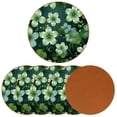 thumbnail image 2 of Saint Patrick's Day 6PCS Round Microfiber Leather Drink Coasters, 11x11 cm/4.3x4.3 in, Set of 6 Coasters for Table and Decoration, 2 of 6