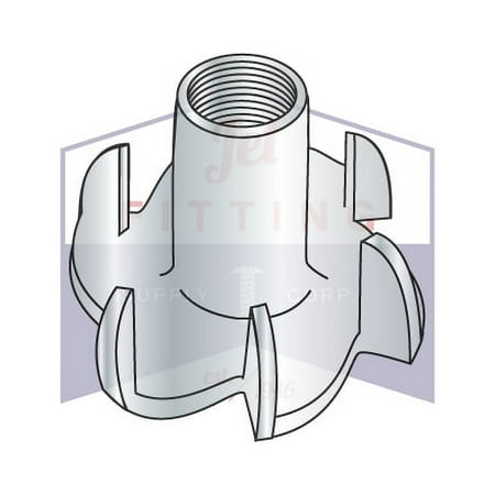

1/4-20 x 1/4 6 Prong Tee Nuts | Straight Barrel | Steel | Zinc (Quantity: 2000)