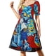 thumbnail image 1 of Vestido B-Boy de manga corta estilo grafiti de la vieja escuela de los años 80, vestido largo, ropa de mujer, vestidos de fiesta para mujer., 1 of 7