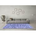 thumbnail image 3 of Ahgly Company Machine Washable Indoor Square Abstract Blue Modern Area Rugs, 3' Square, 3 of 4