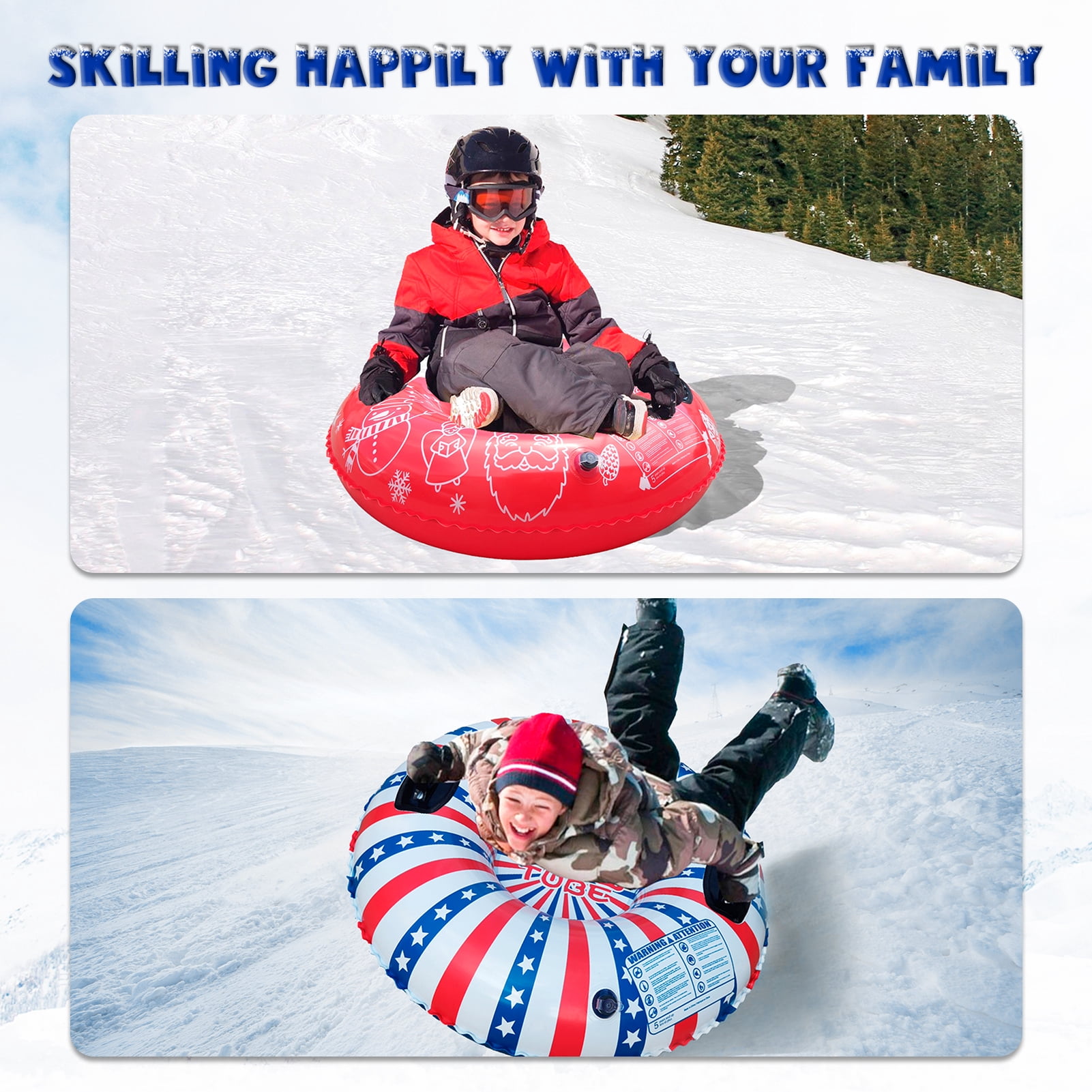 Snow Tube,Thicken Snow Winter Snow Tube Inflatable Pvc Tube Pvc Tube Thicken Tube Thicken Snow Tube With Handle Snow Snow Sled Qisuo Circle Inflatable Snow Sled Inflatable