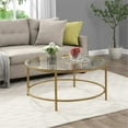 thumbnail image 3 of Carolina Classics Verazano Glass Top 36 In Round Coffee Table in Gold, 3 of 3