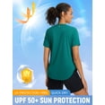 thumbnail image 2 of BALEAF Women's Short Sleeve Shirts UPF 50+ Sun Shirt V Neck UV Protection Workout Moisture Wicking Quick Dry Lightweight Green 3XL, 2 of 7