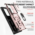thumbnail image 6 of SOATUTO Armor Case for Samsung Galaxy S24 S24 Plus S24 Ultra with Slide Camera Cover & Rotated Magnetic Ring Kickstand, Shockproof Protection Phone Cover Case for Samsung Galaxy S24 Ultra, Rose Gold, 6 of 6