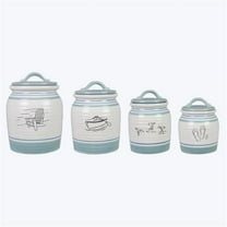 Youngs Ceramic Microwave Safe Food Storage Canister, Set of 4