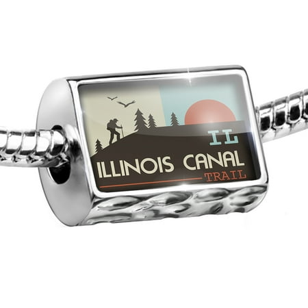 Bead US Hiking Trails Illinois Canal Trail - Illinois Charm Fits All European (Best Hiking Trails In Illinois)