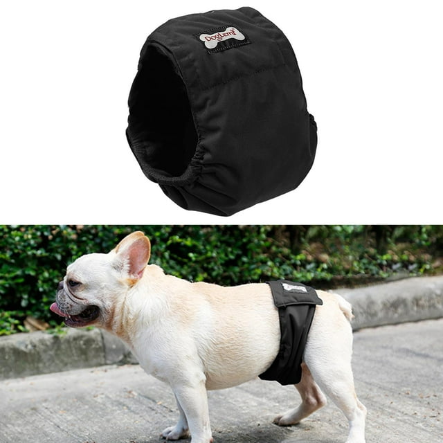 Washable For Male Pets, Highly Absorbent Reusable Dog Wraps, Strong And Flexible black S