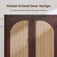 thumbnail image 4 of Buffet Cabinet with Storage, 31.5" Tall Wooden Arched Sideboard Cabinet with/Adjustable Shelf, Fluted Accent Cabinet for Dining Room, Kitchen, 4 of 9