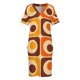 thumbnail image 4 of Vestido holgado con bolsillos, estilo retro vintage de los años 70, estampado geométrico en naranja, marrón y amarillo, ropa de playa, 4 of 7