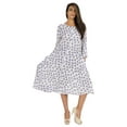 thumbnail image 5 of Bimba Printed Flared Midi Dress For Women Rayon Crepe Casual Summer Dress, 5 of 7