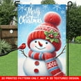 thumbnail image 6 of 1 PC, 2D Flat/ Garden flag, Christmas snowman cute and cheerful design pattern, 11.8x17.7 inches (30x45cm), fashionable 2D pattern, autumn Thanksgiving and Halloween garden flag, home outdoor courtya, 6 of 10
