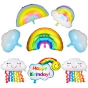 Qweryboo Foil balloons, Rainbow Mylar Foil Balloons, Rainbow Mylar Balloons, Cloud Foil Mylar Balloons, Rainbow Cloud Balloons Birthday Foil Balloon