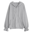thumbnail image 6 of hotojiny Sweatshirt for Women Fall Zip up Hoodies Lightweight Ruffle Long Sleeve Workout Jackets Fashion Clothing, 6 of 6