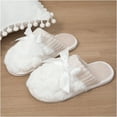 thumbnail image 3 of Women's Bow Memory Foam Slippers Warm Slip On Faux Fur House Slippers, 3 of 5