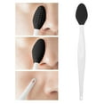 thumbnail image 6 of Beauos Beauty Tools Reusable Pore Scrubber Double Soft Silicone Pore Brush Nose Exfoliator Scrubbing Cleaning Beauty Tool Smooth Skin Long Handle Nasal Blackhead Remover, Silicone Blackhead Brush Blue, 6 of 8