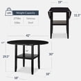 thumbnail image 2 of Best Choice Products 42" Round Drop Leaf Dining Table For 4, Solid Wood Expandable Table W/ Storage Shelf - Black, 2 of 9