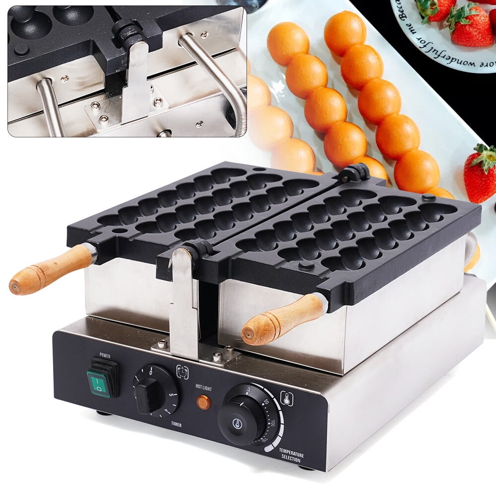 1.8KW Commercial Waffle Maker with LED Indicator Light, 110V, 50-300°C/122-572°F, Restaurant Breakfast Snack Machine for Home Kitchen Cafe Hotel Business