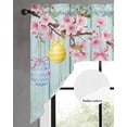 thumbnail image 2 of Happy Easter Swag Valances for Windows, Small Curtains Drapes, Spring Colorful Eggs Butterfly Teal Wood Grain Kitchen Window Curtains Over Sink Window Treatment Valance for Bedroom/Bathroom 56"x36", 2 of 5