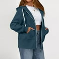 thumbnail image 3 of cocolona Womens Zip Up Hoodies Long Sleeve Drawstring Sweatshirt Jacket Fall Winter Casual Coat Fashion Outwear with Pockets, 3 of 7