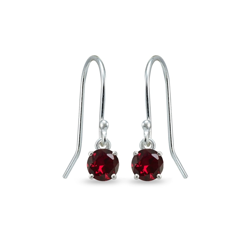 Tiny Minimalist Red Solitaire Ruby Gemstone Stud Earrings For Women 925 Sterling Silver July Birthstone 5MM