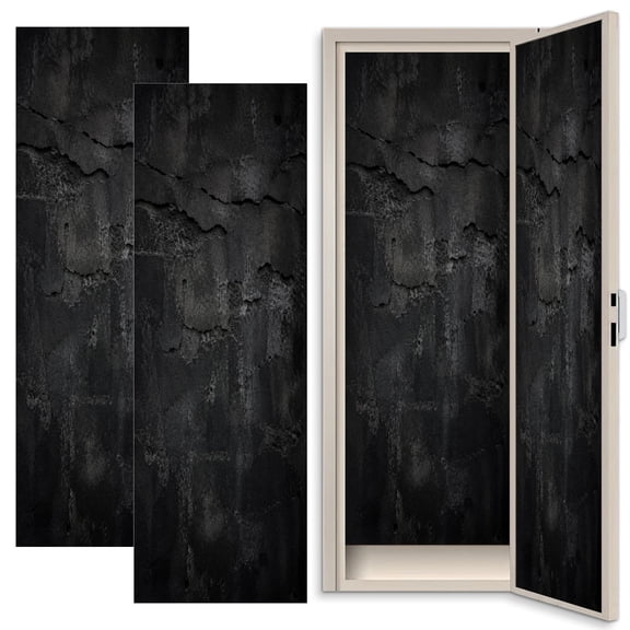 2 Pcs School Locker Magnetic Wallpaper 12" x 36" Black Grunge rock Reusable Removable Locker Accessories Back to School Supplies