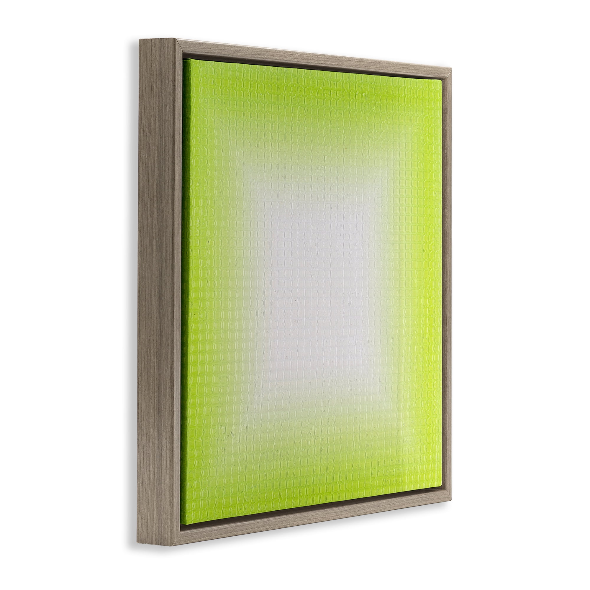 Stupell Industries Green Ombre Fade Abstract Painting Brown Floater Framed Canvas Art Print Wall Art, 18 x 18